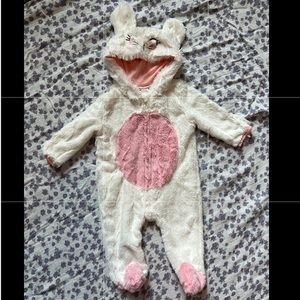 Baby Girls Rabbit / Bunny Zip Up Hoodie Onesie / Costume